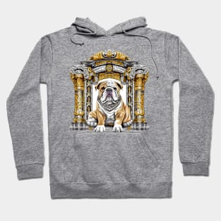 An English Bulldog design featuring a bulldog in a regal pose Hoodie